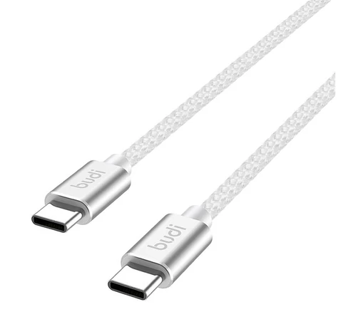 Kabel USB-C do USB-C Budi 65W 1,5m (biały)