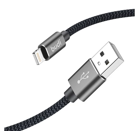USB-A-Lightning kábel Budi 206L/2M 2,4A 2m (fekete)