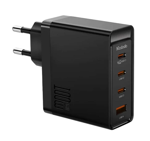 Wall charger McDodo GAN 3xUSB-C + USB, 100W (black)