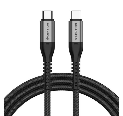 Kabel szybko ładujący USB-C do USB-C Lention CB-CCT 60W, 5A/20V, 480Mbps, 2m (czarny)