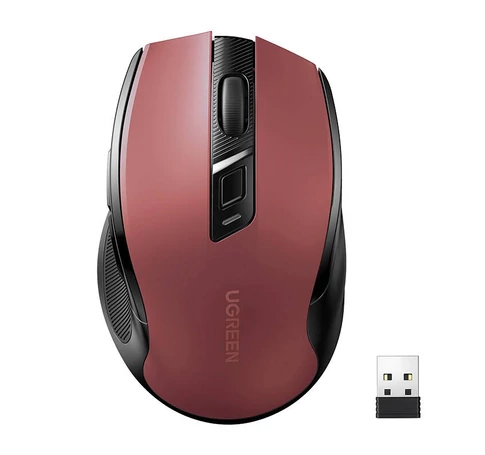 UGREEN MU006 Vezeték nélküli egér, 2,4 GHz + Bluetooth 5.0 (piros)