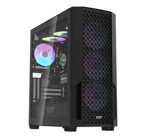 Darkflash DF2100 számítógépház + 4 ARGB ventilátor (fekete)