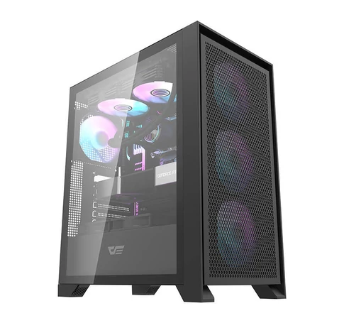 Darkflash DRX70 Mesh számítógépház + 4 RGB ventilátor (fekete)