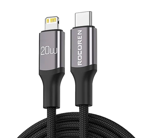 Fast Charging cable Rocoren USB-C to Lightning Retro Series 2m (grey)