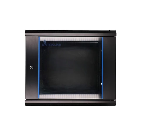 Extralink 9U 600X450 WALL-MOUNTED RACKMOUNT CABINET BLACK Falra szerelhető állvány Fekete