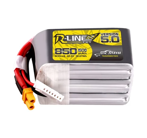 Tattu R-Line Version 5.0 850mAh 22.2V 6S1P 150C Lipo XT30U-F