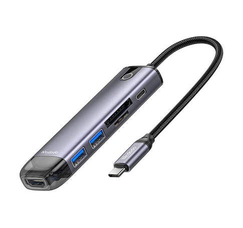 Mcdodo HU-7420 6-in-1 USB-C Hub (USB-C, HDMI, VGA, USB3.0*2, USB3.0*2, SD, TF)