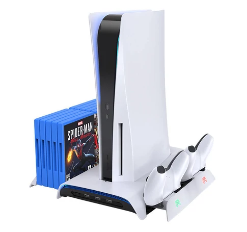 PS5 Cooling Station  and Dual Controller Charger Kiwi Home PB01 White