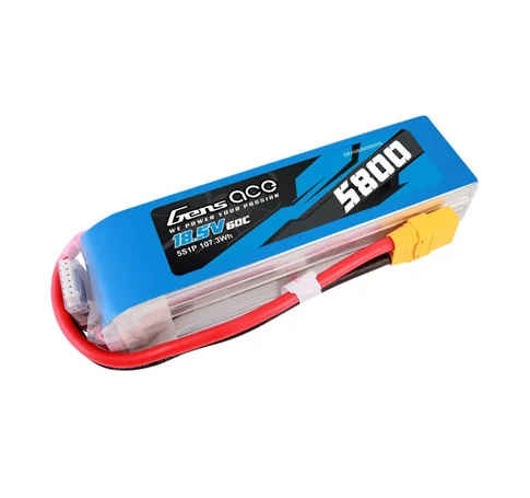 Gens ace 5800mAh 60C 18.5V 5S1P Lipo Battery Pack with XT90 plug