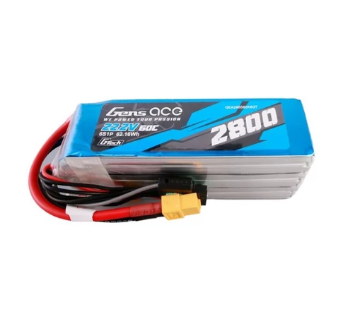 Gens ace G-Tech 2800mAh 22.2V 60C 6S1P Lipo Battery Pack with XT60 plug