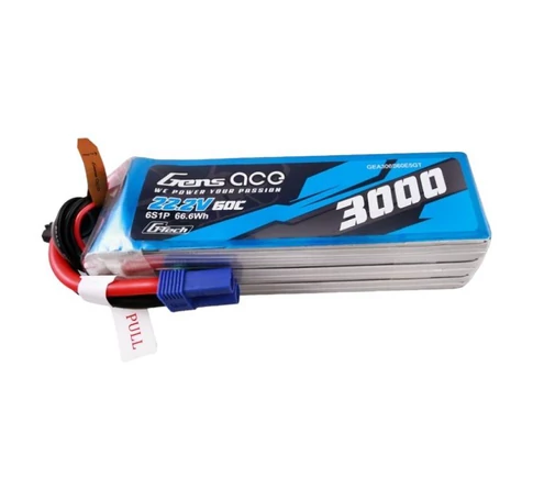 Gens ace G-Tech 3000mAh 22.2V 60C 6S1P Lipo Battery Pack with EC5 plug