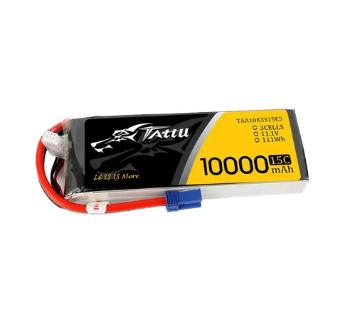 Tattu 11.1V 15C 3S 10000mAh Lipo Battery Pack with EC5 plug
