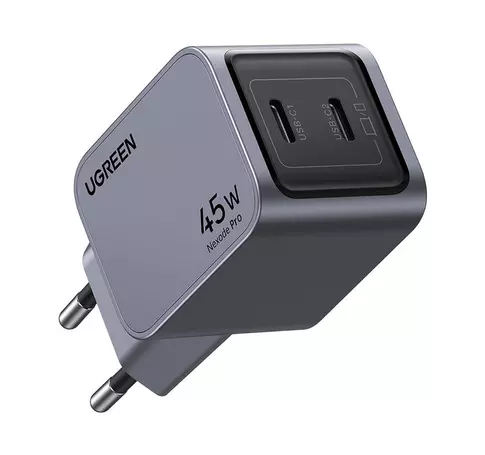 Ugreen Nexode Pro 45W wall charger, 2x USB-C (gray)