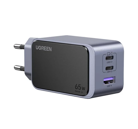 Ugreen Nexode Air 65W wall charger, USB + 2x USB-C (gray)