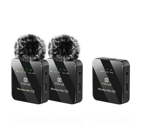 Wireless Lavalier Microphone PULUZ 2 TX + 1 RX