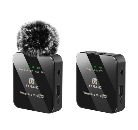 Wireless Lavalier Microphone PULUZ 1 TX + 1 RX