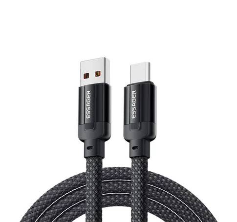USB to USB-C cable, Essager, EXCT-YS01-P, 100W, 1m (black)