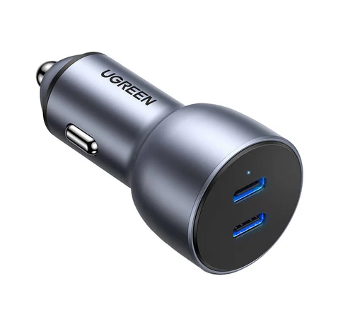 Car charger Ugreen CD213, 2x USB-C, 36W (gray)