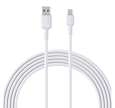 USB-A to USB-C Cable Aukey CB-NAC2, 60W, 1.8m (white)