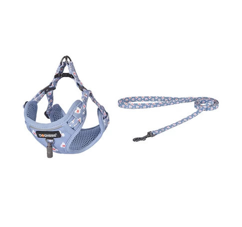 Dogness cat leash 1,5m+harness walking set (light blue)