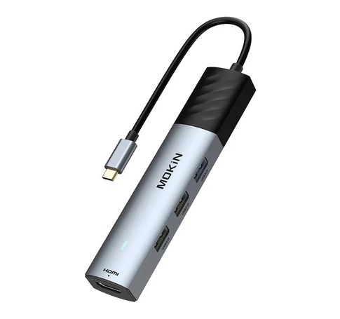 HUB 5in1 MOKiN USB-C PD 3.0 100W (silver)