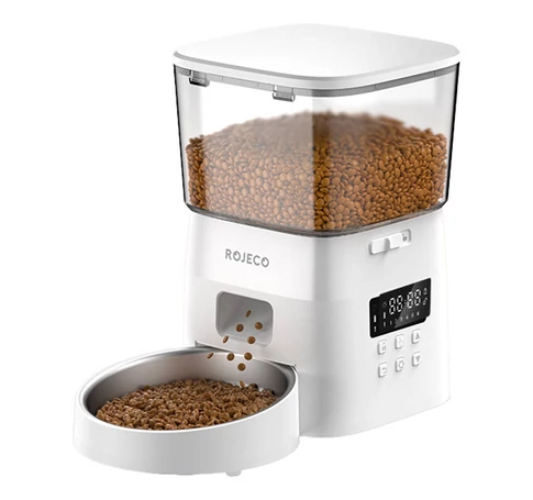Rojeco 2L Automatic Pet Feeder Button Version (White)