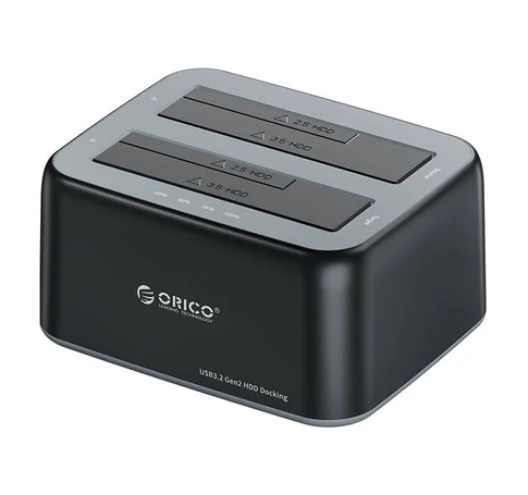 Orico docking station for 2.5" / 3.5" HDD / SSD, 5Gbps, USB-A to USB-B with cloning function (black)