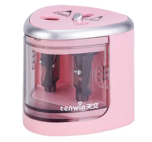 Double Hole Pencil Sharpener Tenwin 8004-3 Battery (pink)