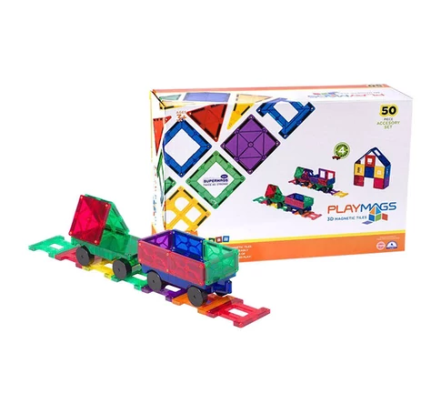 Magnetic tiles 3D Train Playmags 153 - 50 pcs set