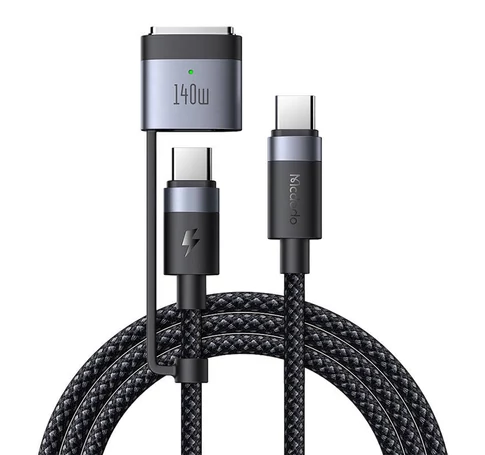 2-in-1 USB-C to USB-C + Magsafe 3 cable Mcdodo CA-0140, 2m (black)