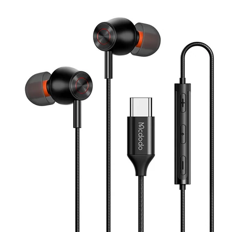 Mcdodo HP-3490 in-ear, wired headphones, USB-C (black)