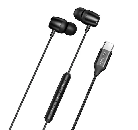 Mcdodo HP-1050 in-ear, wired headphones, USB-C (black)