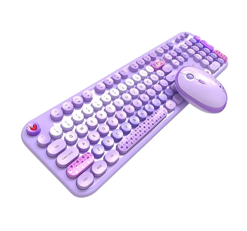 MOFII Lovely 2.4G Wireless Keyboard + Mouse Set (Purple)