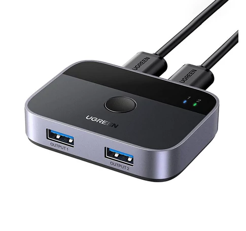 Switch USB 3.0 (2x2) Ugreen CM757, 5 Gbps + 2x USB cable 1.5m
