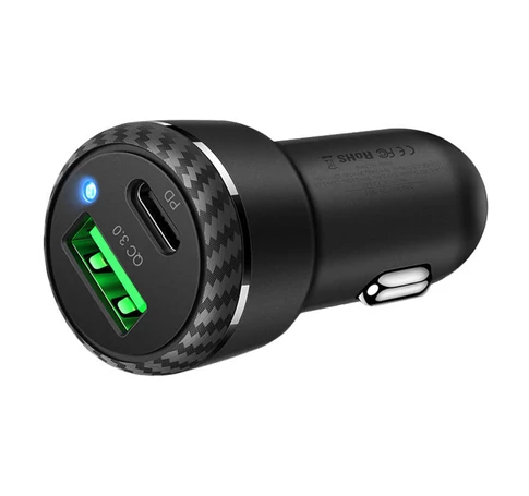 Mcdodo CC-5970 car charger, USB + USB-C 38W (black)