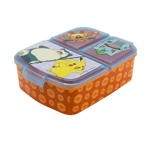 Lunch Box for Kids STOR 8020 3 Compartments Pokemon (orange&blue)