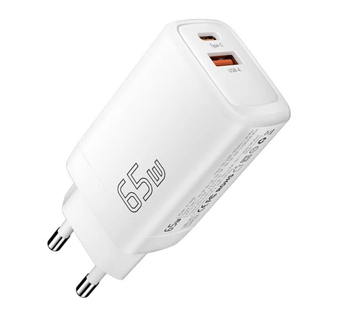 Wall charger USB-C+USB-A 65W Essager GaN (white)