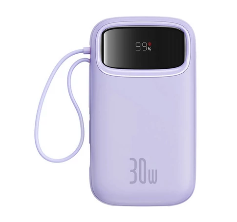 Baseus QPow 2 20000mAh 30W 2xUSB-C külső akkumulátor (lila)