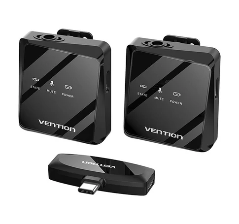 Wireless microphone x2 Vention NCBB0 USB-C (black)