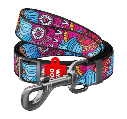 Waudog nylon dog leash, "Summer" pattern, 20 mm wide, length 152-183 cm