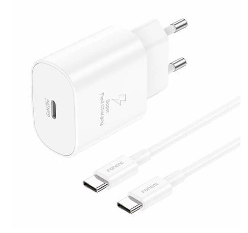 Charger Foneng EU51 USB-C 25W + cable USB-C - USB-C  (white)