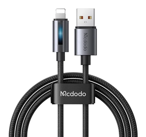 Mcdodo CA-5660 USB-A to Lightning cable with flashing light 1.2m (black)
