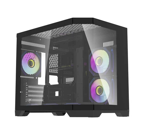 Darflash FT418 számítógépház + 6 ARGB ventilátor (fekete)