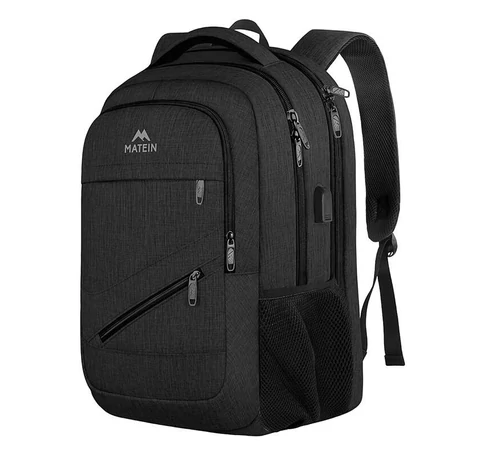 Matein 1035 Fekete USB 17'' laptop utazási hátizsák