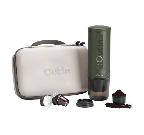Portable coffe maker bundle Outin Nano 7500mAh (Green) + protective case