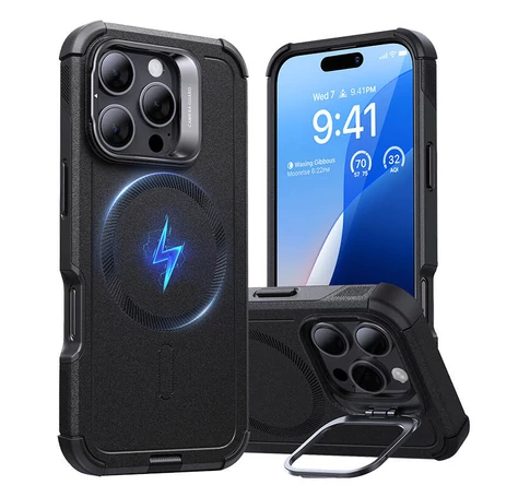 Cyber Tough (HaloLock) ESR case with stand for iPhone 16 Pro (black)