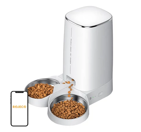 Rojeco 4L Automatic Pet Feeder WiFi Version with Double Bowl