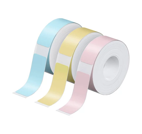 Nelko thermal label for label printer P21 (blue/yellow/pink, 12*40 mm）.