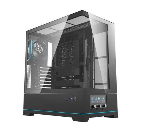 Darkflash DY451 PRO számítógépház + 1 ventilátor (fekete)