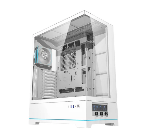 Darkflash DY451L PRO számítógépház + 1 ventilátor (fehér)
